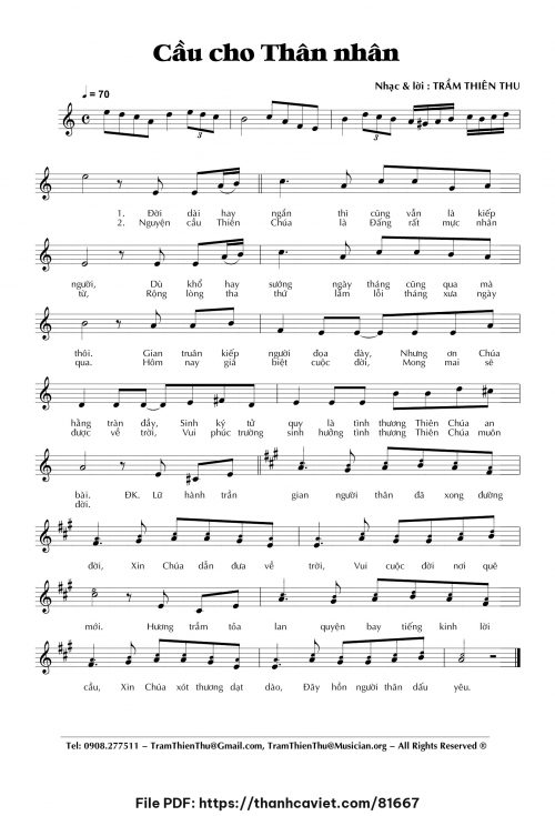 Cầu cho thân nhân - Trầm Thiên Thu - trang 1