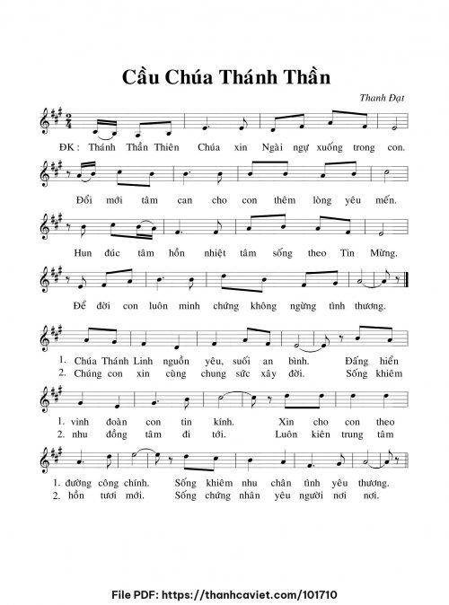 Cầu Chúa Thánh Thần - Thanh Đạt - trang 1