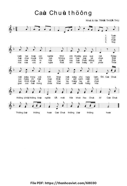 Cầu Chúa thương - Trầm Thiên Thu - trang 1