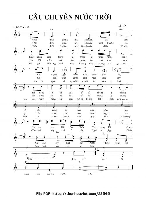 Câu chuyện Nước Trời - Lê Tín - trang 1