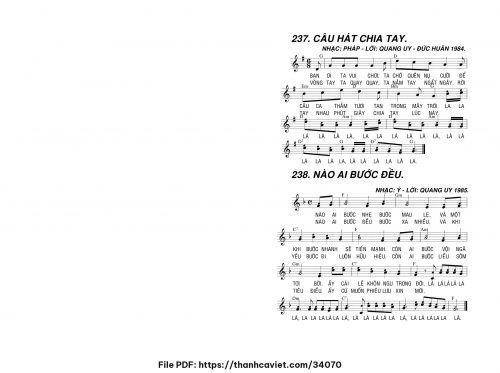 Câu hát chia tay - Lm. Quang Uy - trang 1