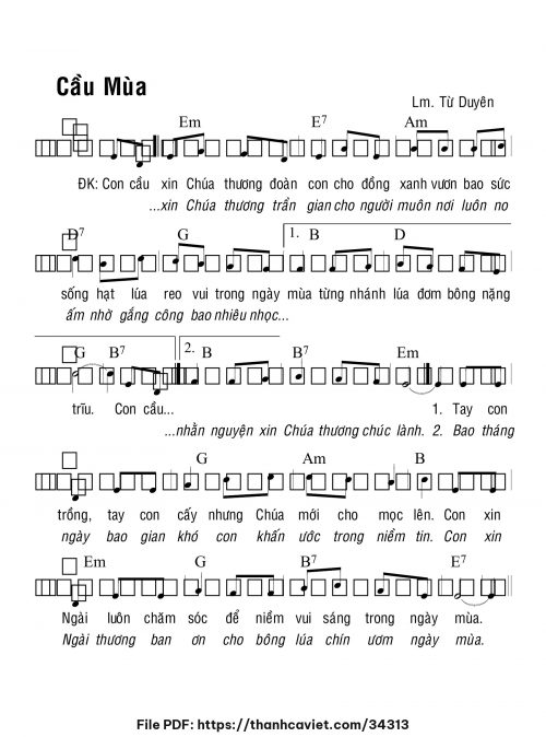 Cầu mùa - Lm. Từ Duyên - trang 1