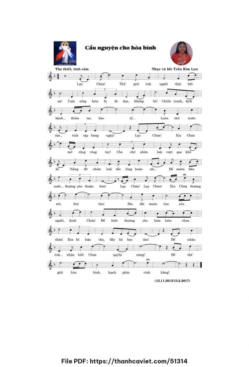 Cầu nguyện cho hòa bình - Trần Kim Lan - trang 1