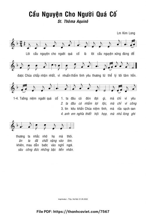 Cầu nguyện cho người quá cố - Lm. Kim Long - trang 1
