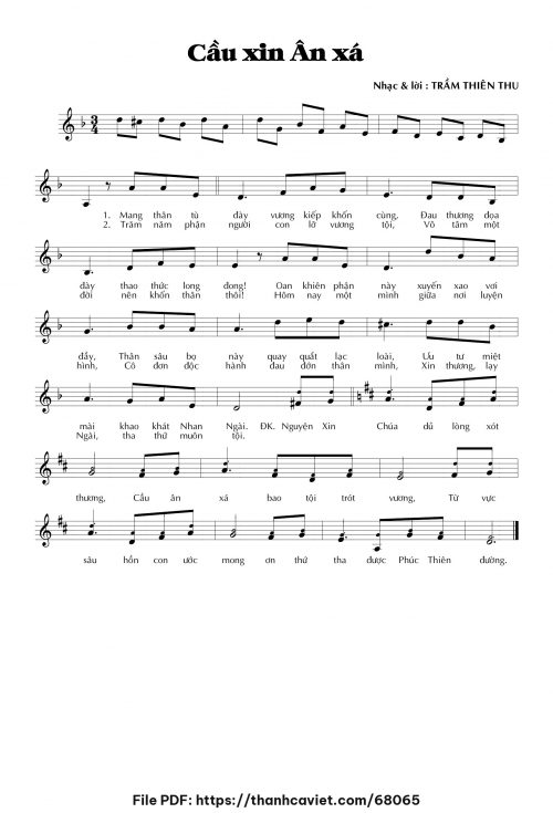 Cầu xin ân xá - Trầm Thiên Thu - trang 1