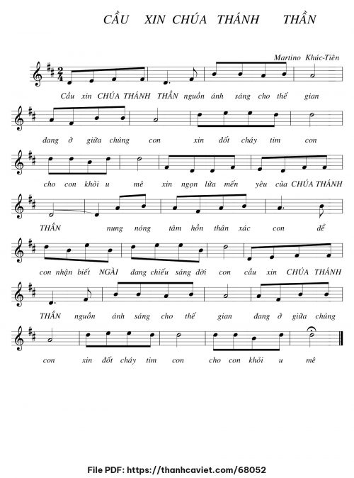 Cầu xin Chúa Thánh Thần - Martino Khúc Tiên - trang 1
