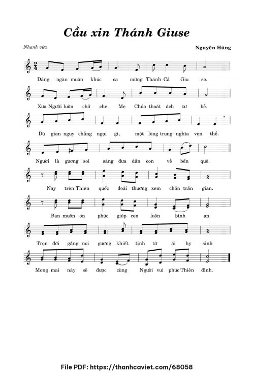 Cầu xin Thánh Giuse - Nguyễn Hùng Lân - trang 1