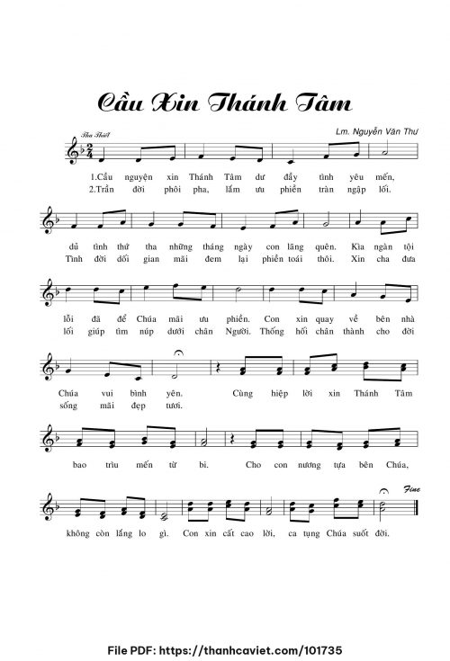 Cầu xin Thánh Tâm - Lm. Nguyễn Văn Thư - trang 1