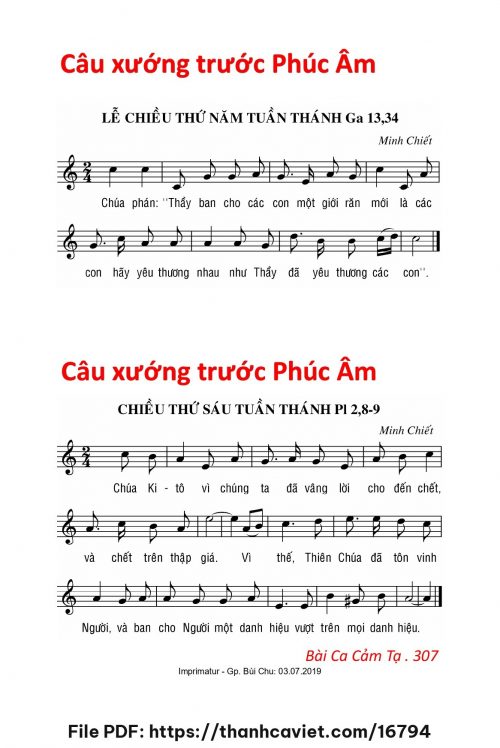 Câu xướng trước Phúc Âm - Lm. Minh Chiết - trang 1