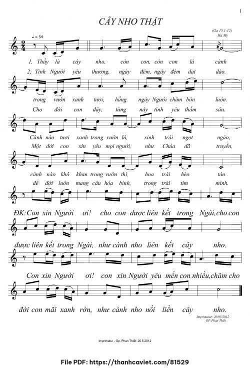 Cây nho thật - Hạ My (Phương Nhạn) - trang 1