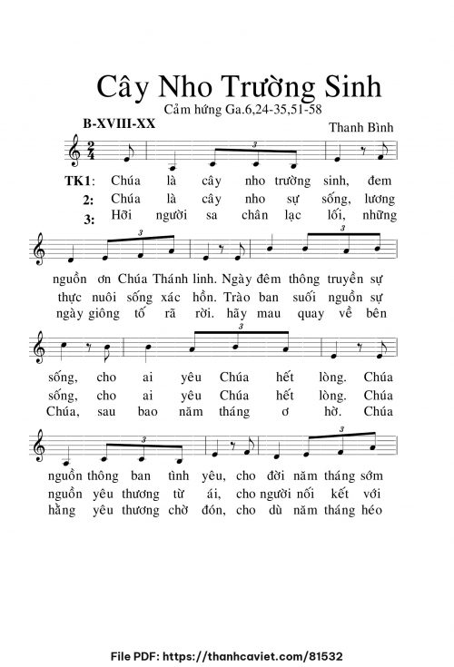 Cây nho trường sinh - Lm. Thanh Bình - trang 1