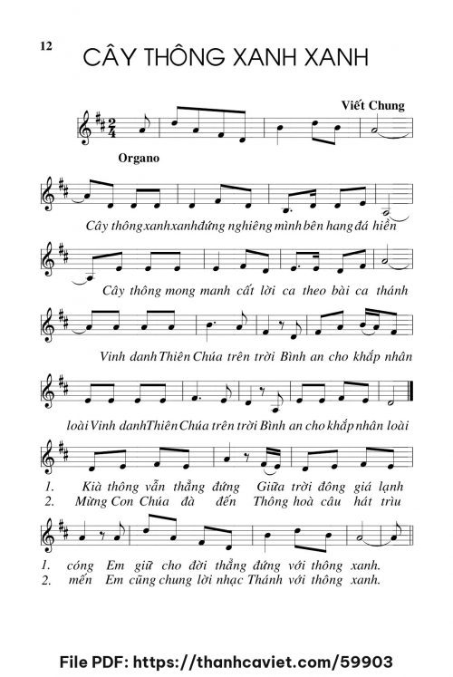 Cây thông xanh xanh - Viết Chung - trang 1