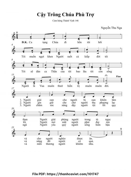 Cậy trông Chúa phù trợ - Nguyễn Thu Nga - trang 1