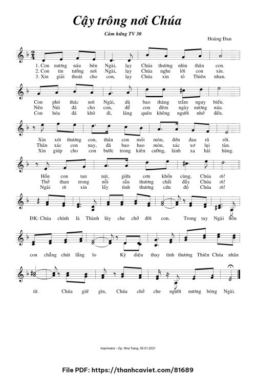 Cậy trông nơi Chúa - Hoàng Đan - trang 1