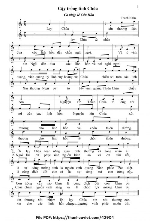 Cậy trông tình Chúa - Thanh Nhàn - trang 1