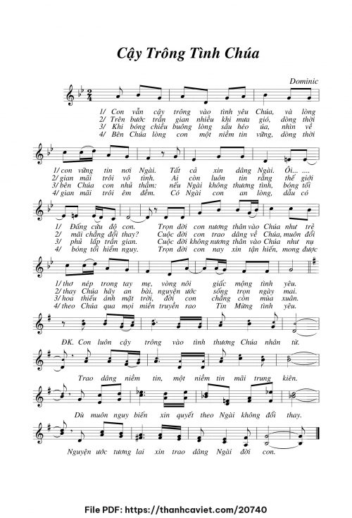 Cậy trông tình Chúa - Lm. Dominic - trang 1