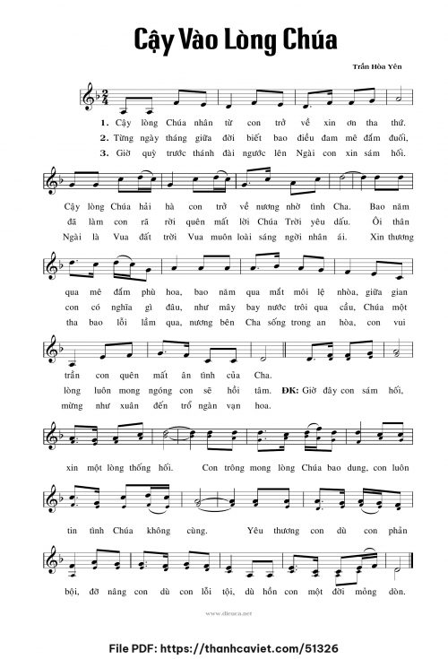 Cậy vào lòng Chúa - Trần Hòa Yên - trang 1