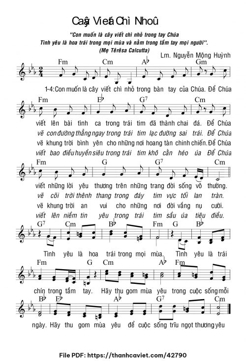Cây viết chì nhỏ - Lm. Nguyễn Mộng Huỳnh - trang 1