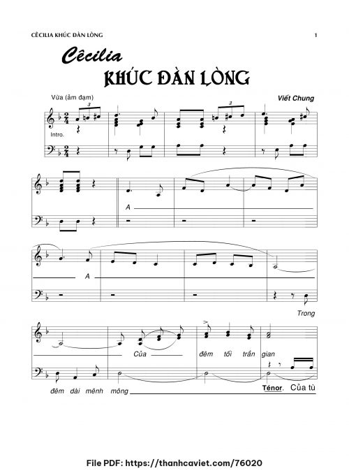 Cêcilia hhúc đàn lòng - Viết Chung - trang 1