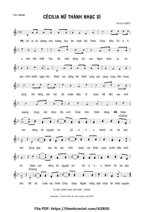 Cêcilia Nữ Thánh nhạc sĩ - Hoài Chiên - trang 1