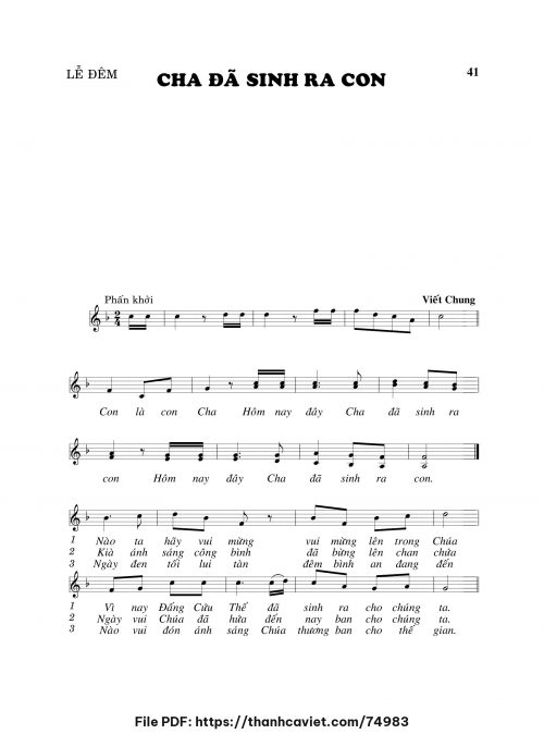 Cha đã sinh ra con - Viết Chung - trang 1