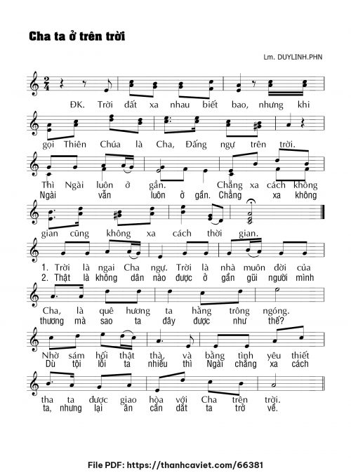 Cha ta ở trên trời - Lm. DUYLINH.PHN - trang 1