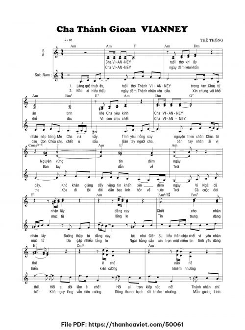 Cha thánh Gioan Vianney - Thế Thông - trang 1