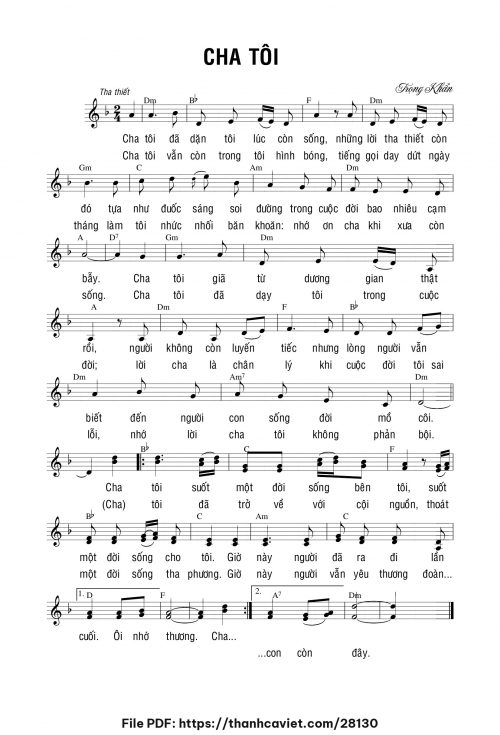 Cha tôi - Lm. Trọng Khẩn - trang 1