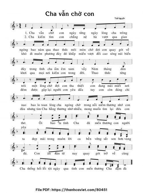 Cha vẫn chờ con - Lm. Thái Nguyên - trang 1