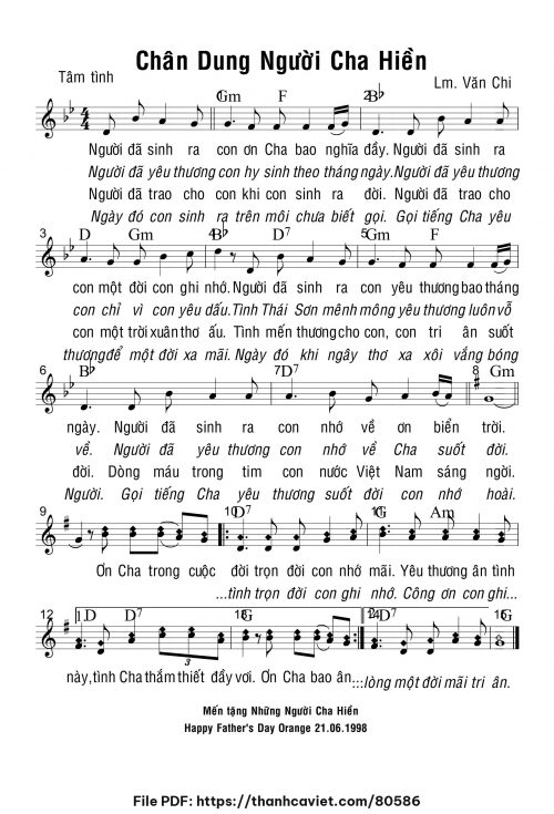 Chân dung người Cha hiền - Lm. Văn Chi - trang 1