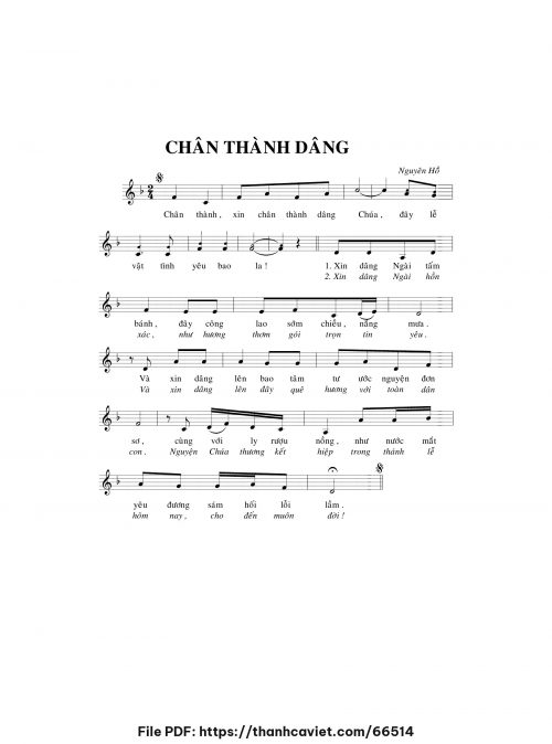 Chân thành dâng - Nguyên Hồ - trang 1
