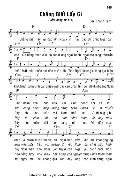 Chẳng biết lấy gì - Lm. Thành Tâm - trang 1