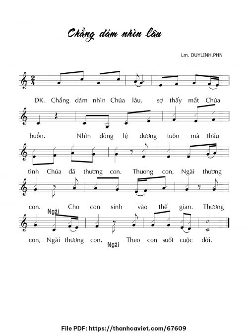 Chẳng dám nhìn lâu - Lm. DUYLINH.PHN - trang 1
