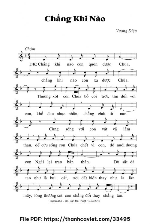 Chẳng khi nào - Lm. Vương Diệu - trang 1