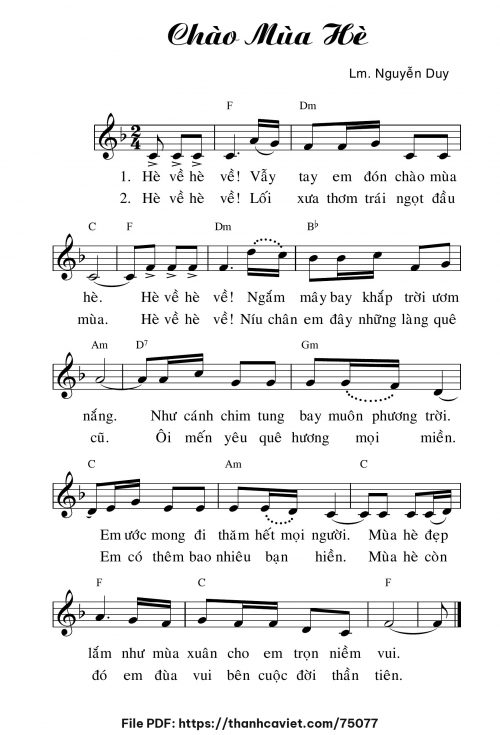 Chào mùa hè - Lm. Nguyễn Duy - trang 1