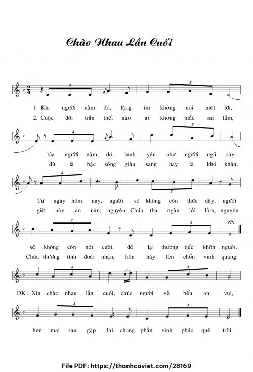 Chào nhau lần cuối - Lm. Nguyên Lễ - trang 1