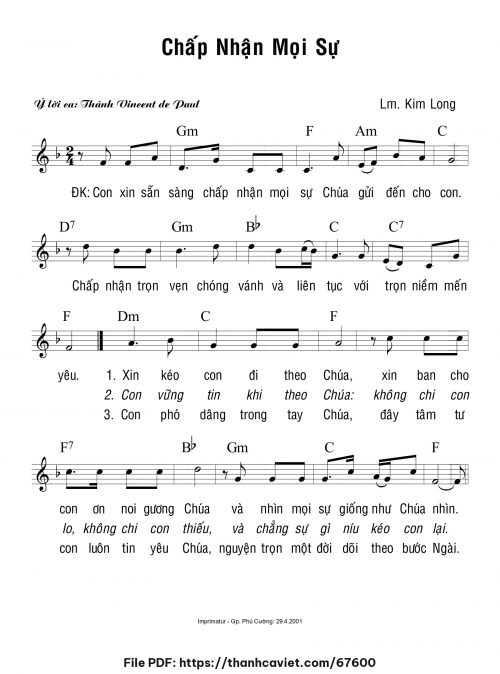 Chấp nhận mọi sự - Lm. Kim Long - trang 1