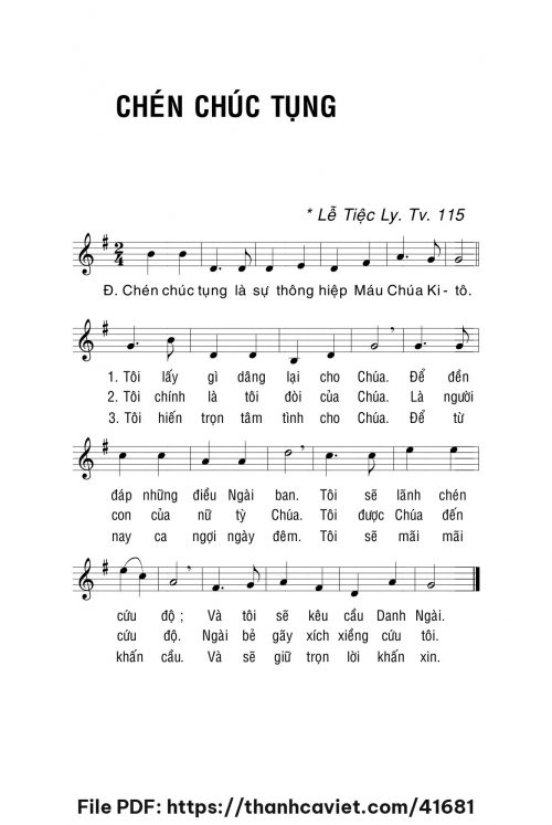 Chén chúc tụng - Lm. La Thập Tự - trang 1
