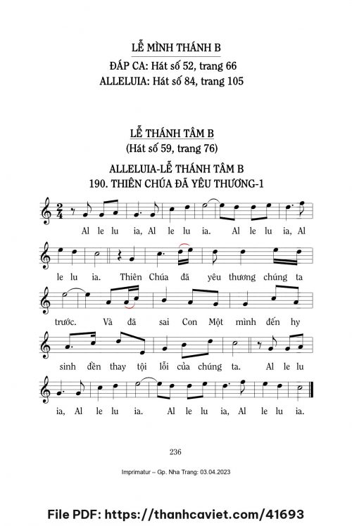 Chén chúc tụng [Tv 115, Lễ Mình Thánh B] – - Lm. Mi Trầm - trang 1
