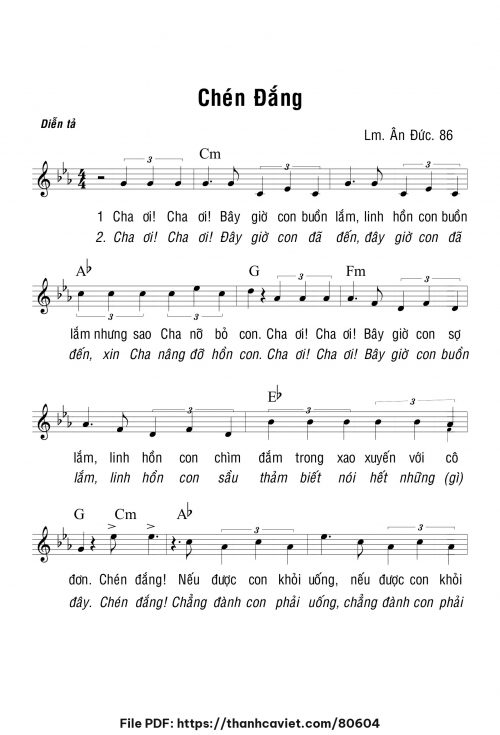Chén đắng - Lm. Ân Đức - trang 1