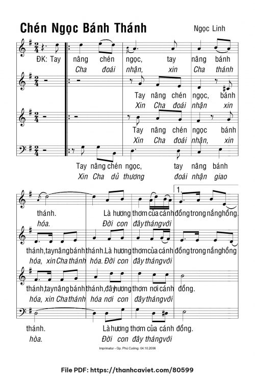 Chén ngọc bánh thánh - Ngọc Linh - trang 1