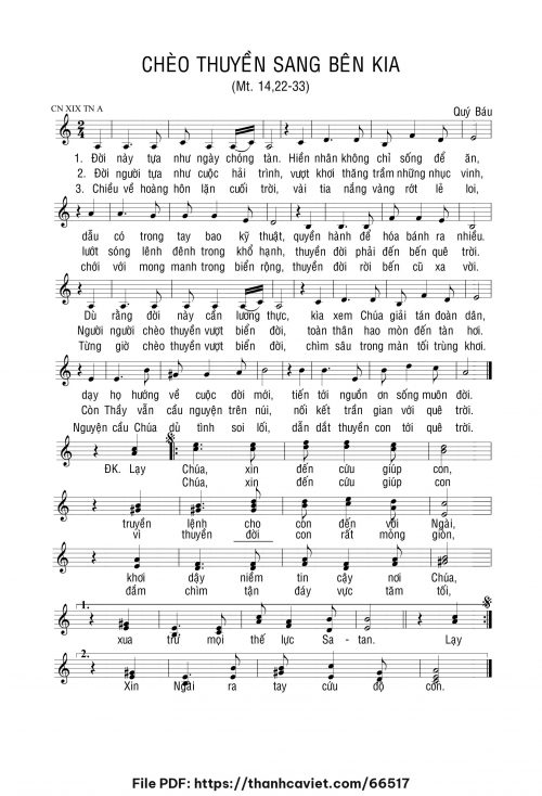 Chèo thuyền sang bên kia - Lm. Quý Báu - trang 1