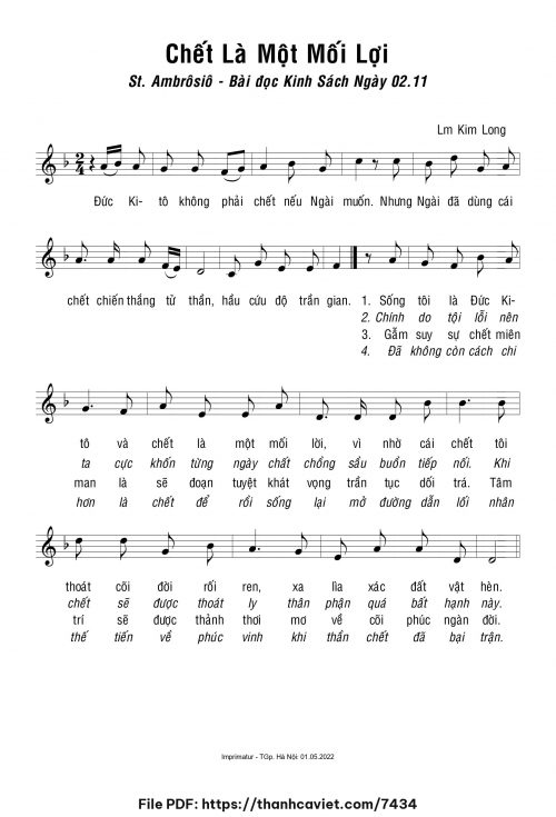 Chết là một mối lợi - Lm. Kim Long - trang 1