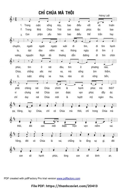 Chỉ Chúa mà thôi - Lm. Hoàng Luật - trang 1