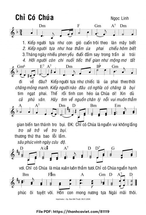 Chỉ có Chúa - Ngọc Linh - trang 1