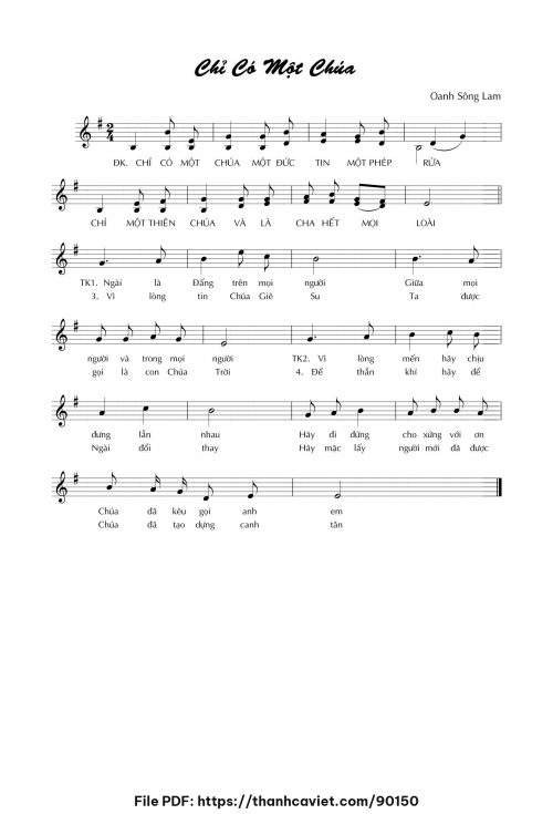 Chỉ có một Chúa - Lm. Oanh Sông Lam - trang 1