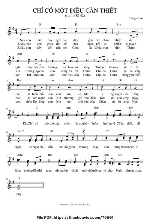 Chỉ có một điều cần thiết - Đăng Khoa - trang 1