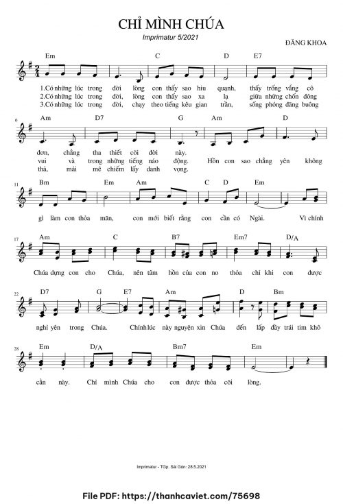 Chỉ mình Chúa - Đăng Khoa - trang 1