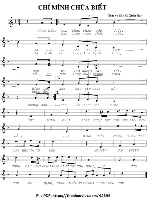 Chỉ mình Chúa biết - Hà Xuân Huy - trang 1