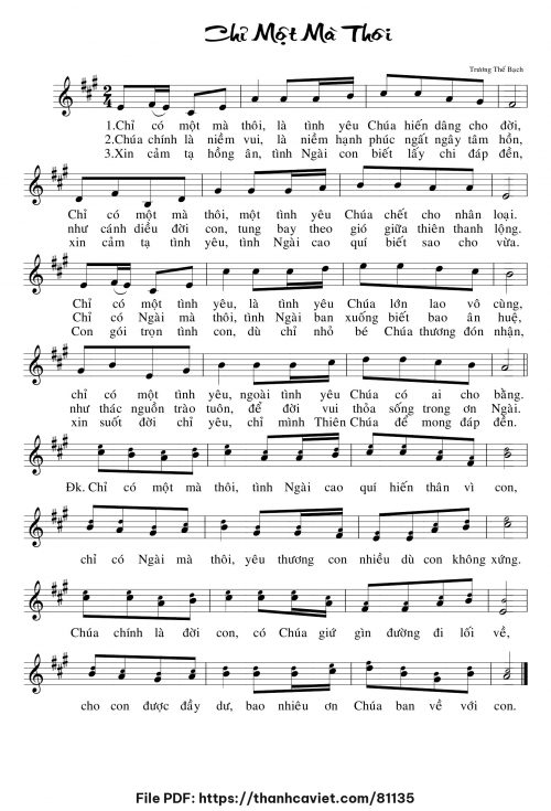 Chỉ một mà thôi - Trương Thế Bạch - trang 1